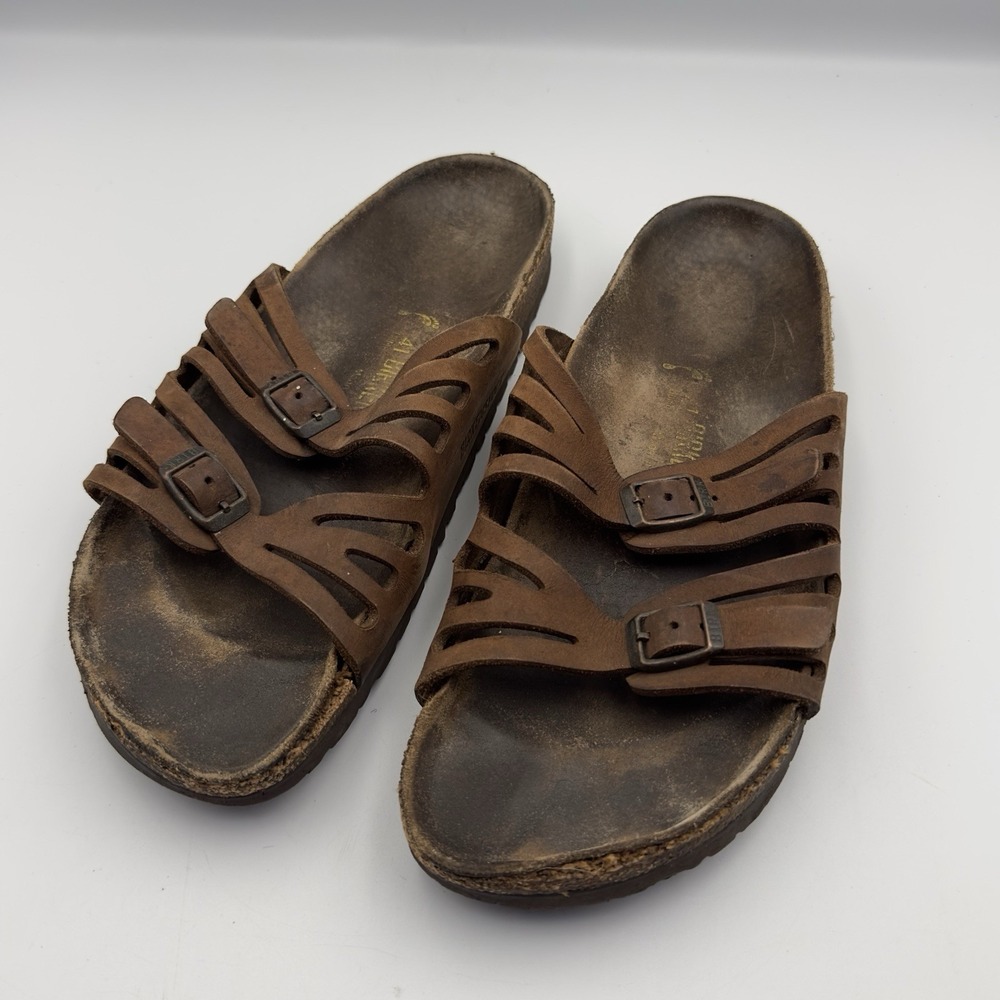 Birkenstock Granada 41 Sandal Brown Two Strap Women's 10‎ - Picture 2 of 10